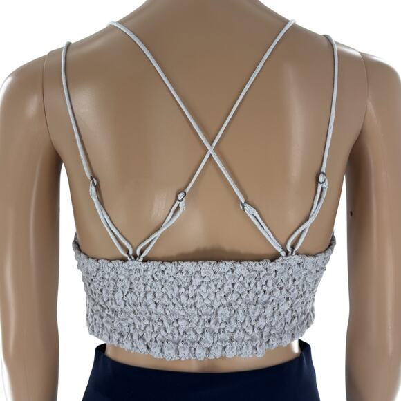 Free People One Light Blue Gray Adella Strappy Bralette - Picture 9 of 12